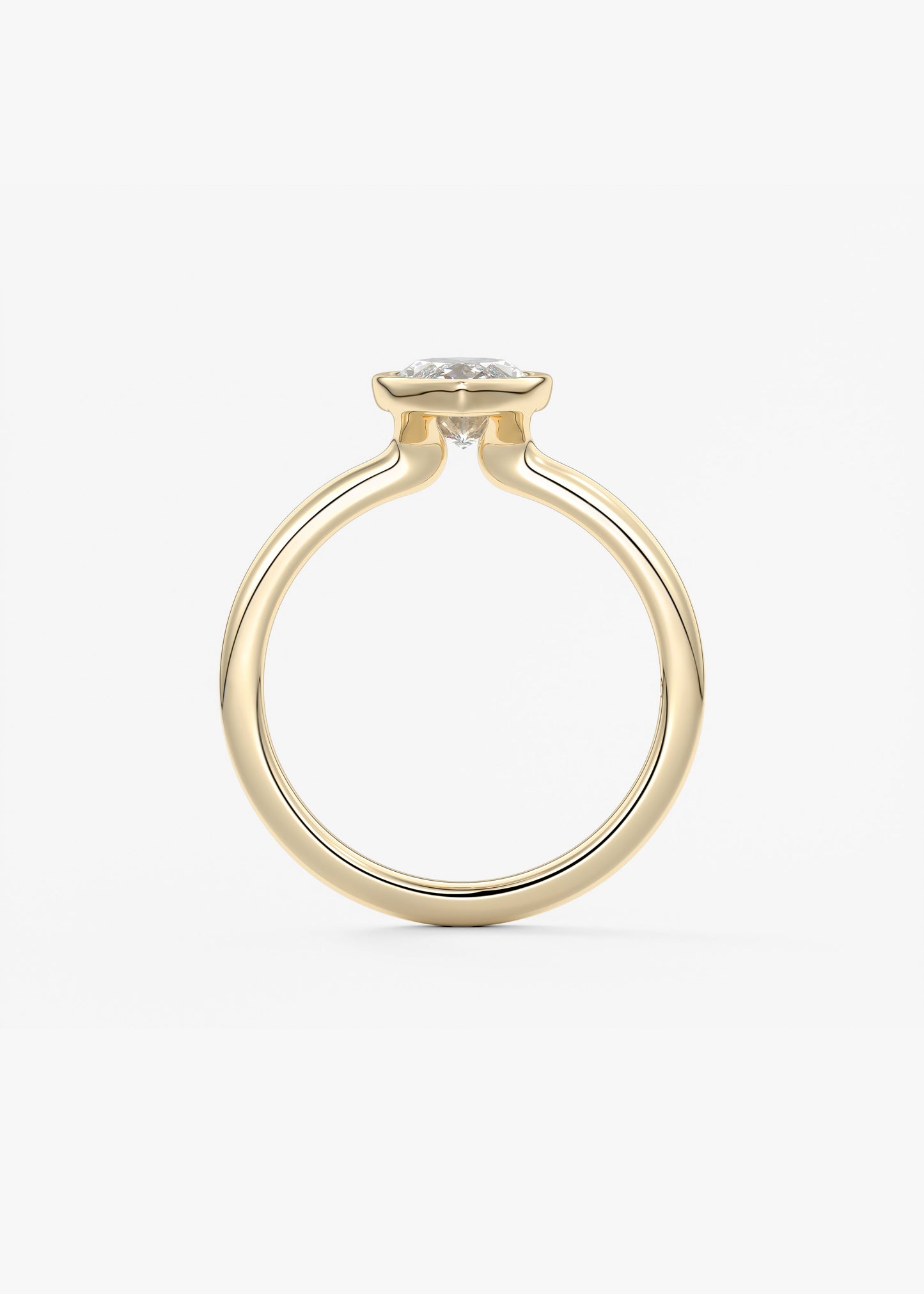 Marquise Bezel Lab Grown Diamond Engagement Ring