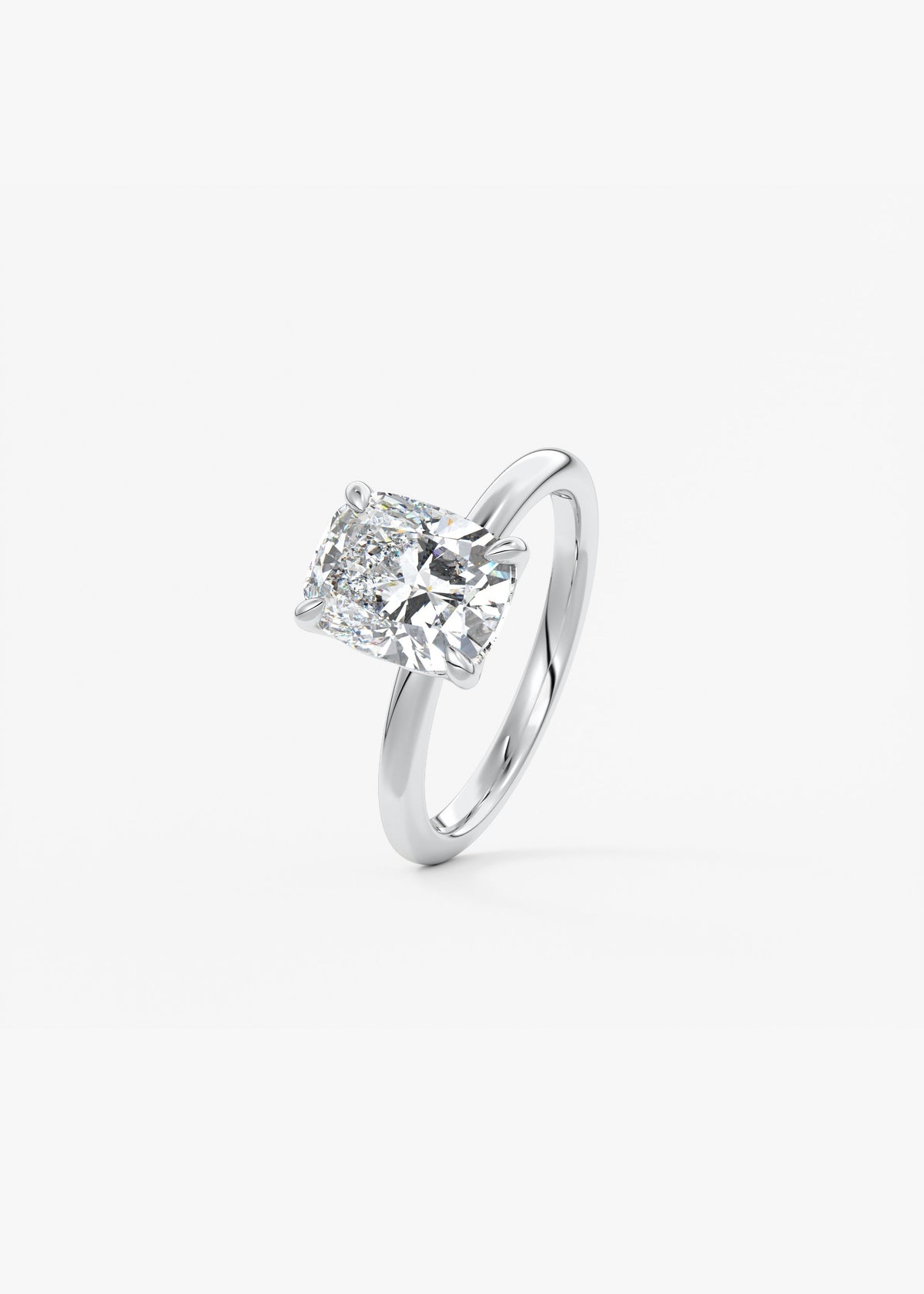 Elongated Cushion Solitaire Lab Grown Diamond Engagement Ring