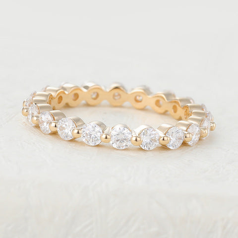 1.22 CT Round Shaped Moissanite Full Eternity Wedding Band 3 1.22 CT Round Shaped Moissanite Full Eternity Wedding Band 3