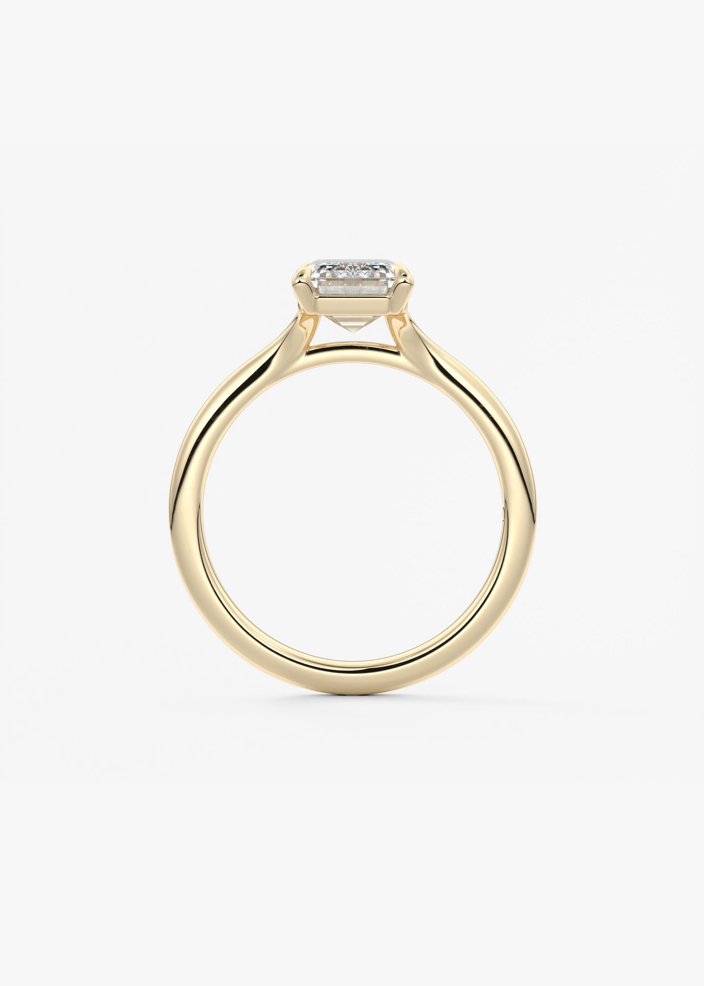 Emerald Split Shank Lab Grown Diamond Engagement Ring