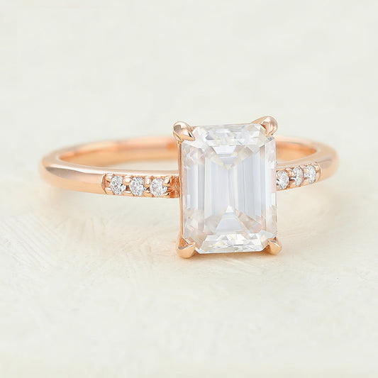 Emerald Pave Lab-Grown Diamond Engagement Ring