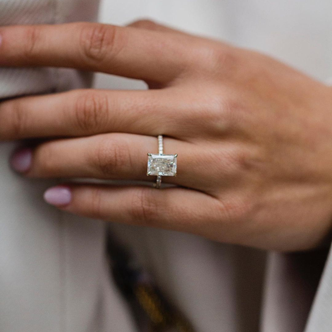 Radiant Pave Lab Grown Diamond Engagement Ring