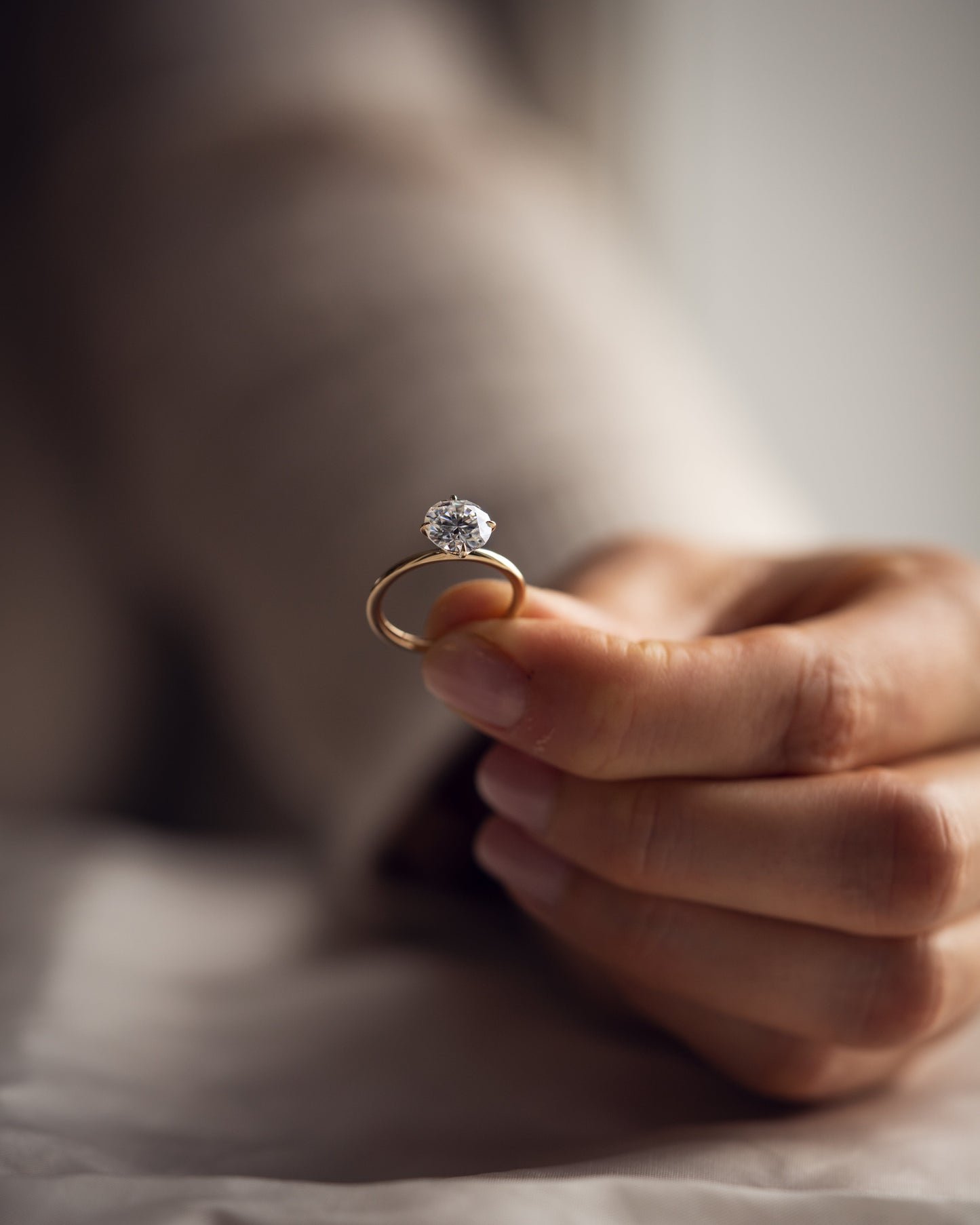 1.35 CT Round Cut Lab Grown Diamond Solitaire Engagement Ring