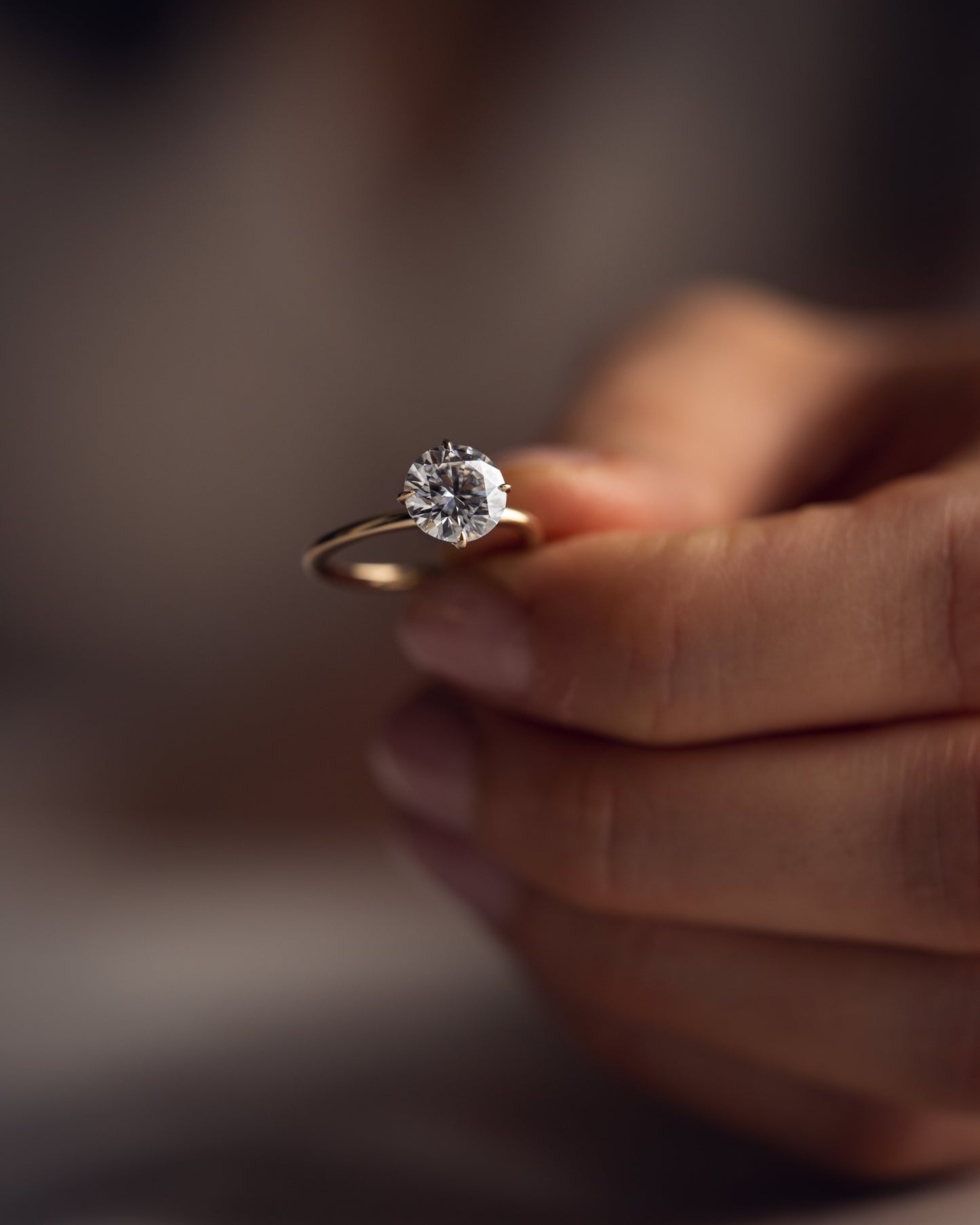 1.35 CT Round Cut Lab Grown Diamond Solitaire Engagement Ring