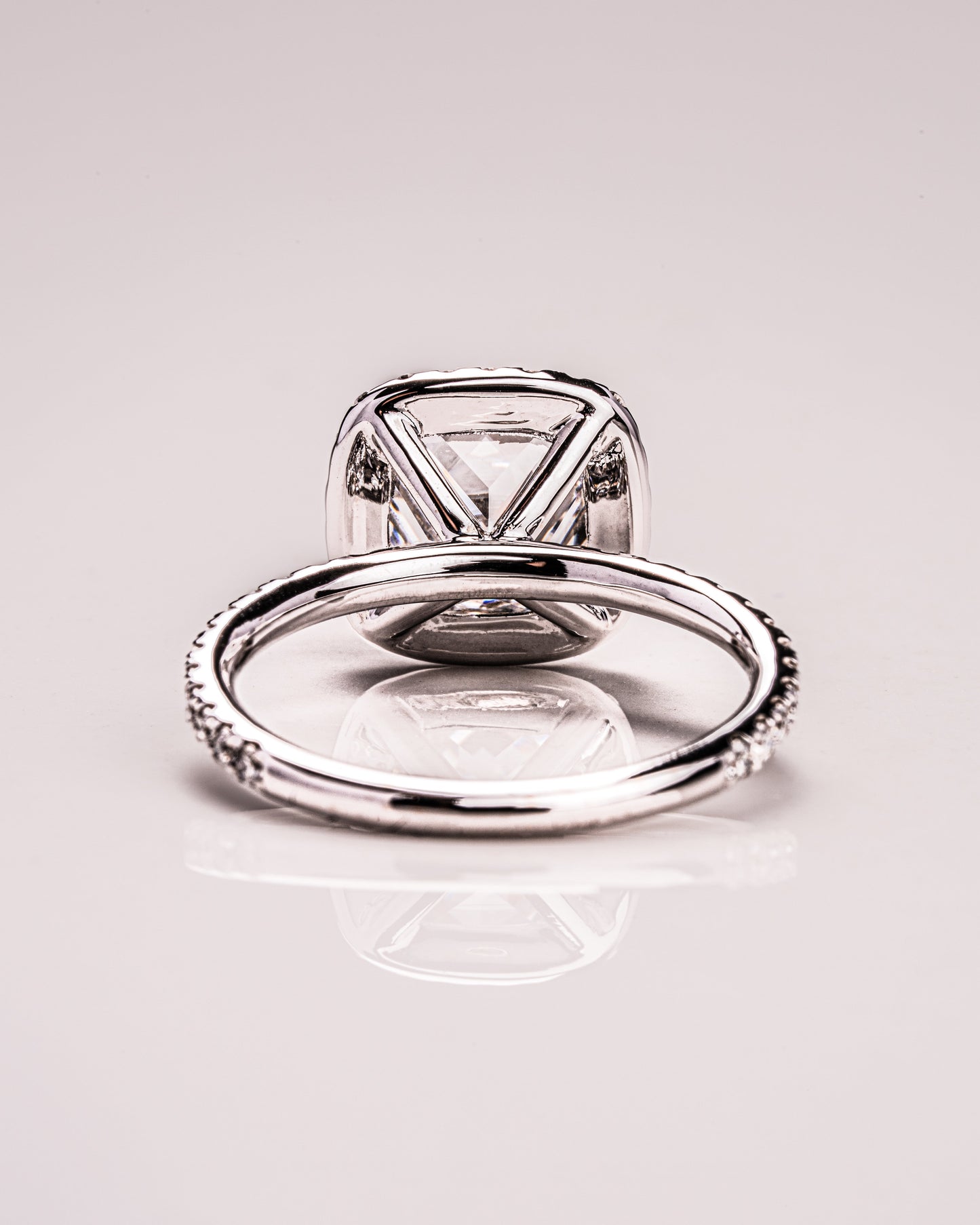 1.80 CT Cushion Cut Halo Lab Grown Diamond Engagement Ring With Pave Setting