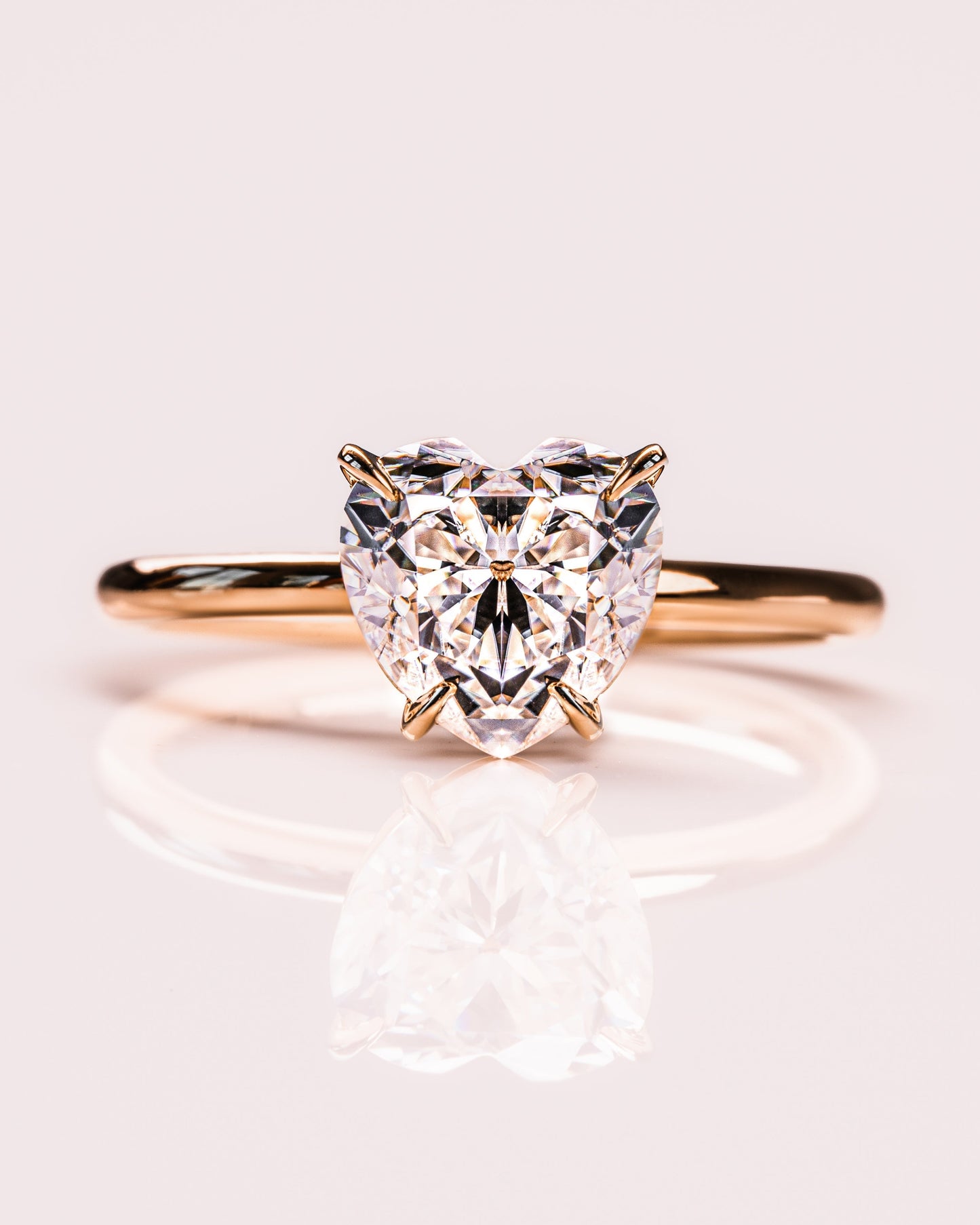 2.0 CT Heart Cut Solitaire Lab Grown Diamond Engagement Ring