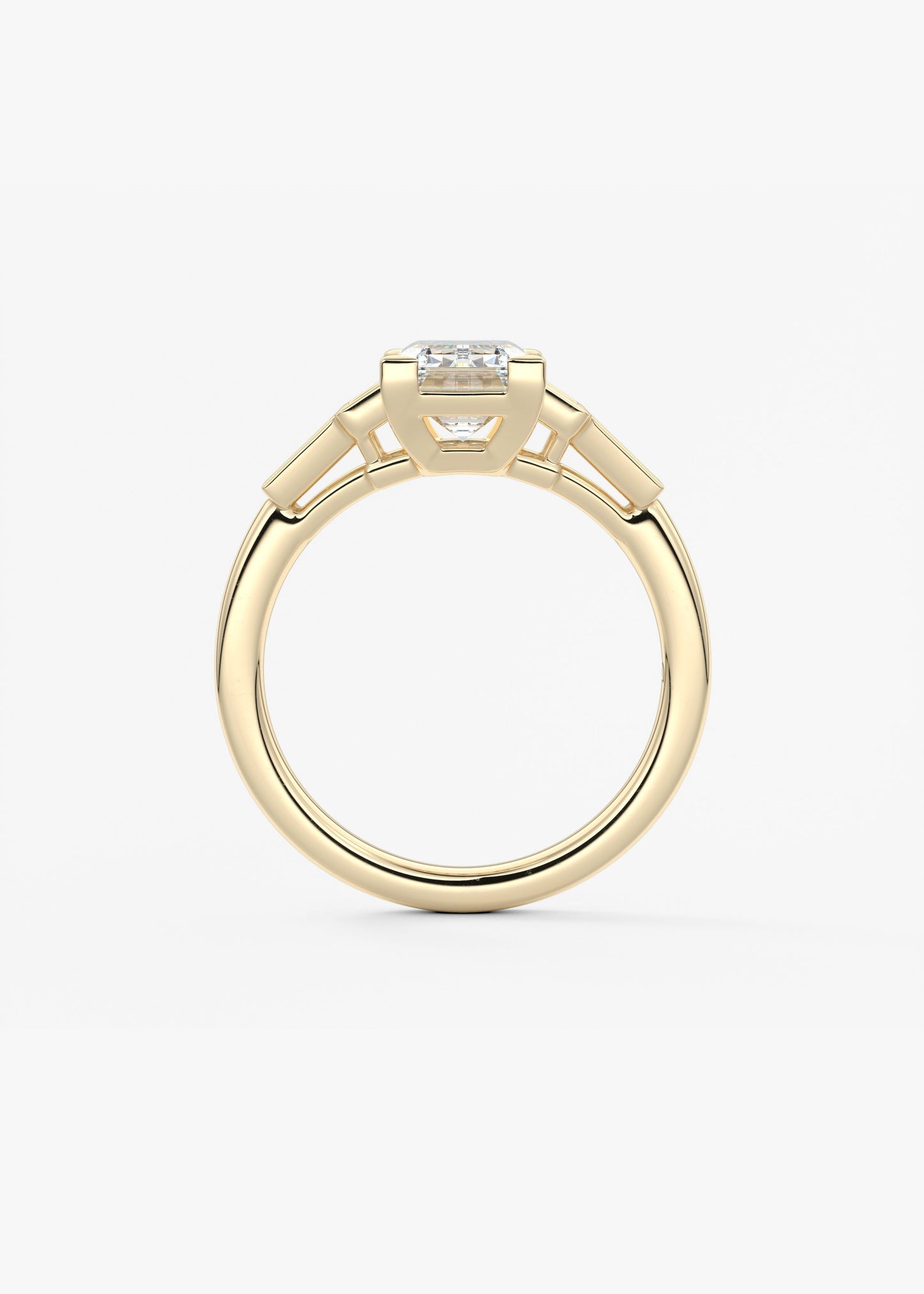 Emerald Five Stones Lab Grown Diamond Engagement Ring