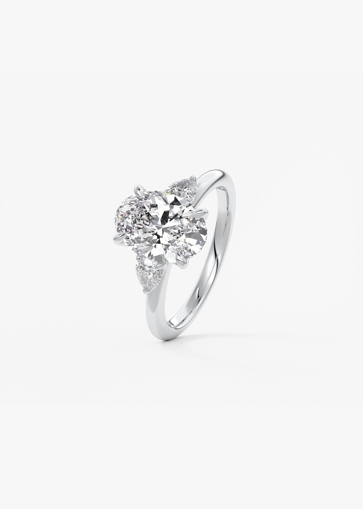 Oval Three Stone Lab Grown Diamond Engagement Ring