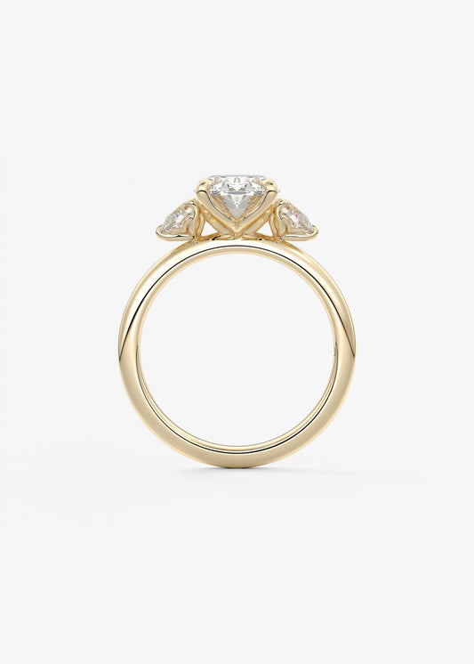 Oval Three Stone Lab Grown Diamond Engagement Ring