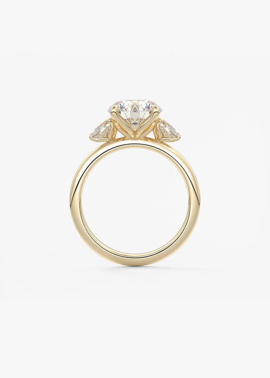 Round Three Stone Lab Grown Diamond Engagement Ring