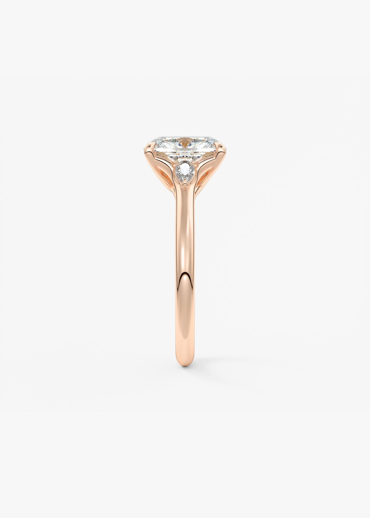 Elongated Cushion Three Stone Lab Grown Diamond Engagement Ring