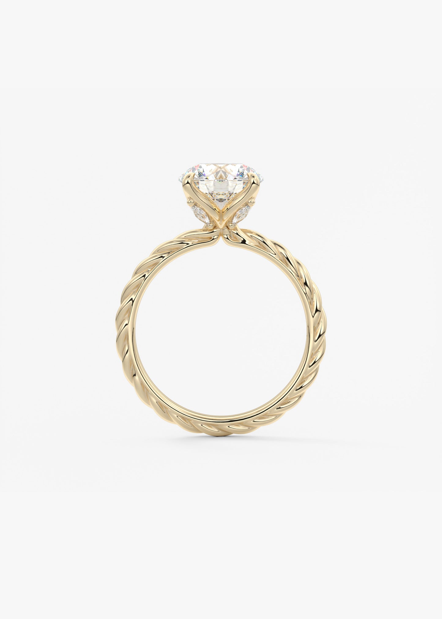 Round Twisted Multi Stones Lab Grown Diamond Engagement Ring