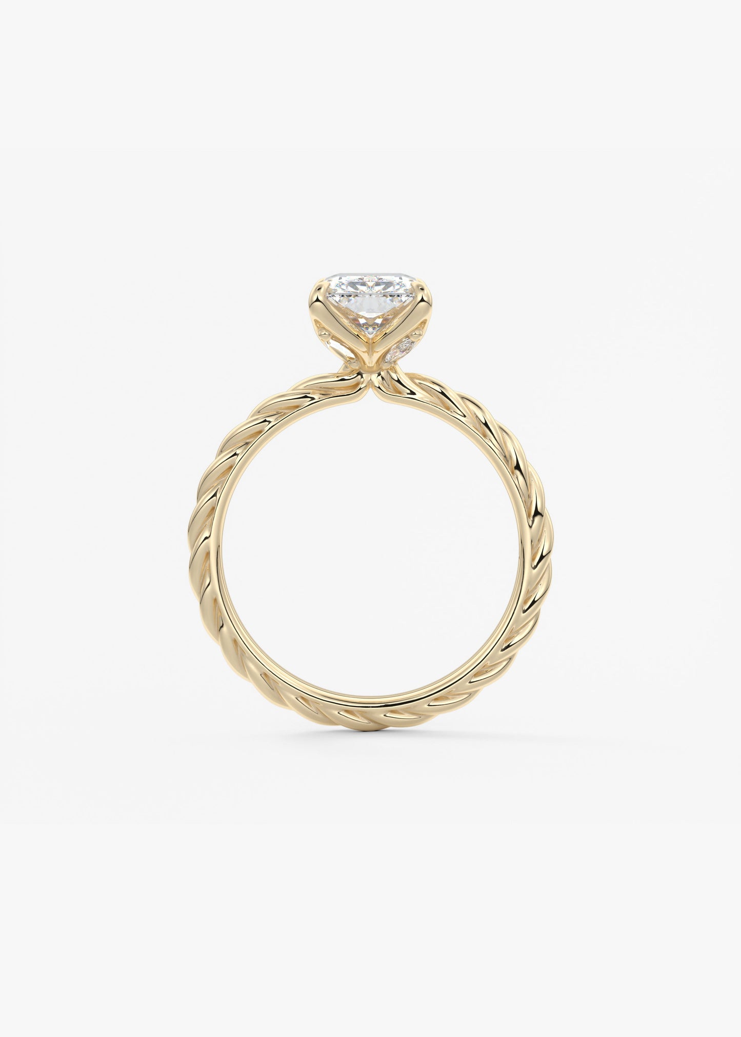 Radiant Twisted Multi Stones Lab Grown Diamond Engagement Ring