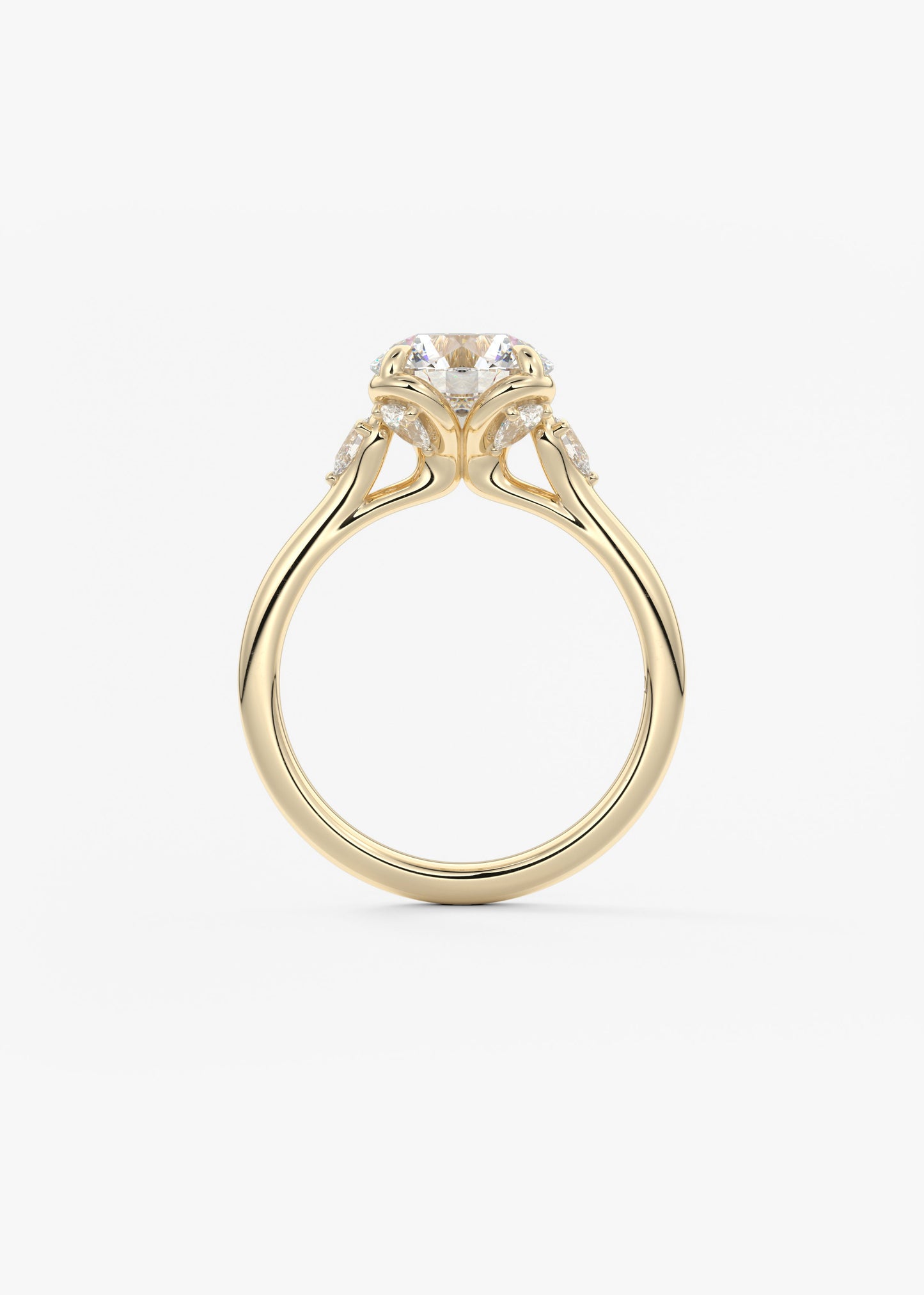 Round Cluster Lab Grown Diamond Engagement Ring