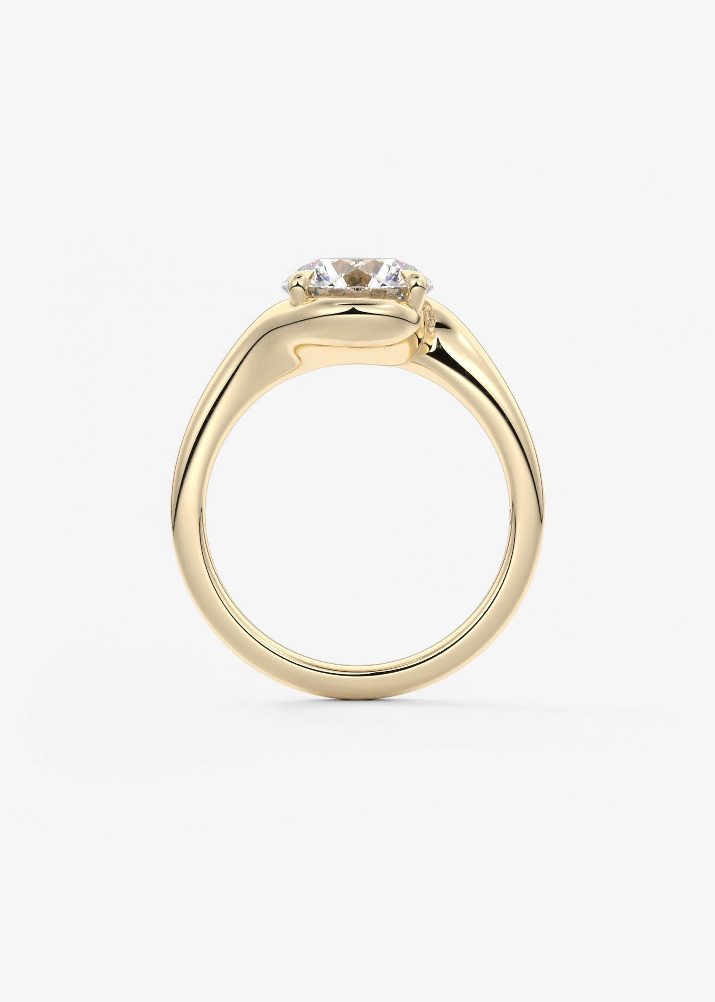 Round Swirl Lab Grown Diamond Engagement Ring