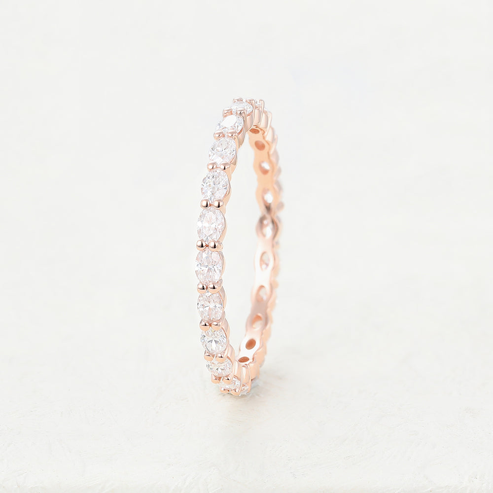1.32 CT Oval Shaped Moissanite Full Eternity Wedding Band 4 1.32 CT Oval Shaped Moissanite Full Eternity Wedding Band 4
