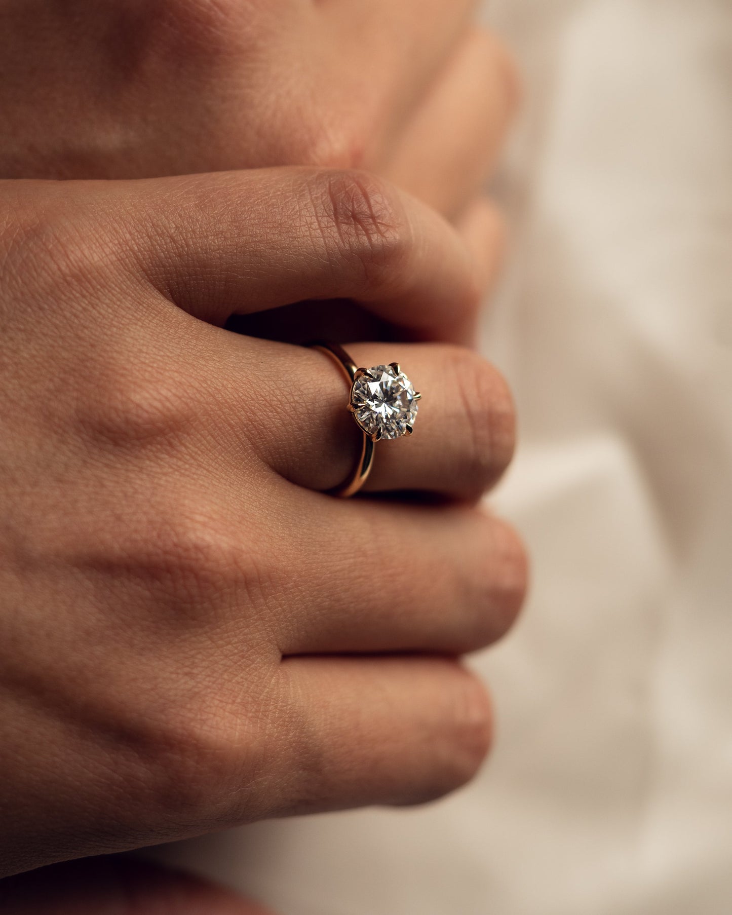 1.60 CT Round Cut Solitaire Lab Grown Diamond Engagement Ring