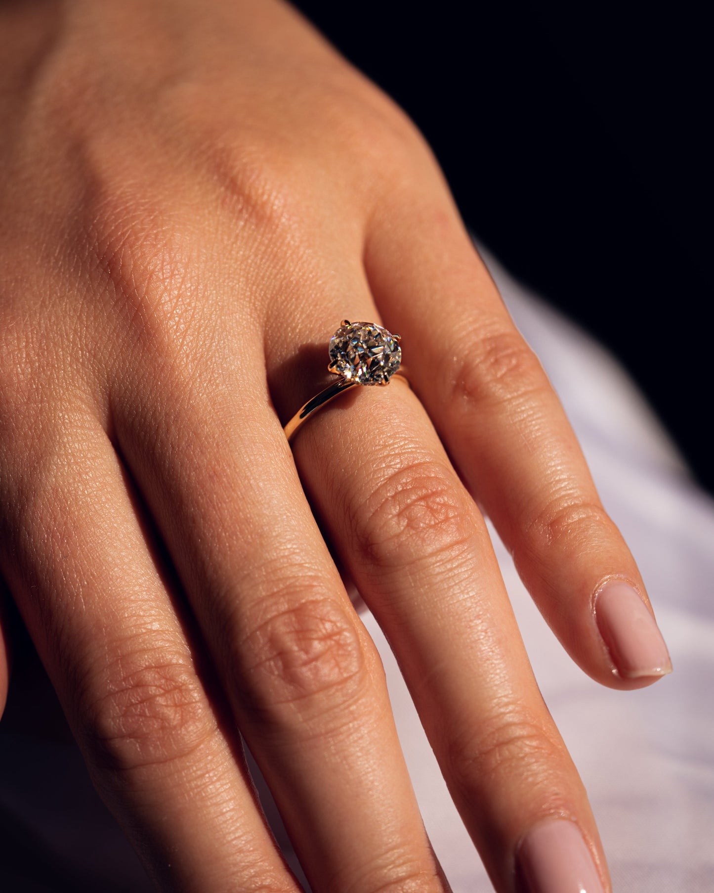 1.90 CT Round Cut Solitaire Hidden Halo Setting Lab Grown Diamond Engagement Ring