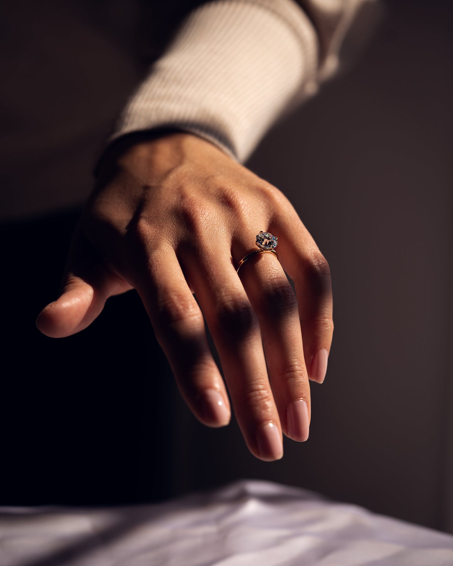 1.90 CT Round Cut Solitaire Hidden Halo Setting Lab Grown Diamond Engagement Ring