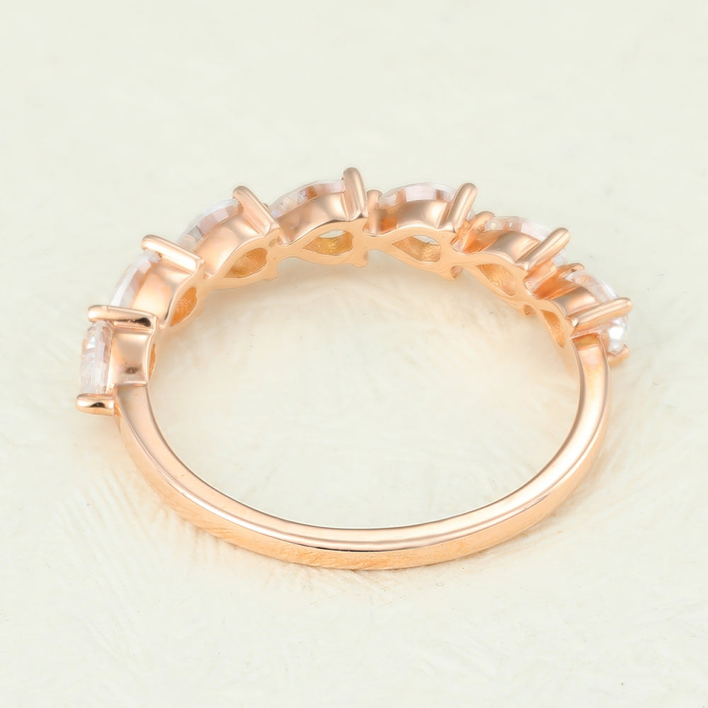 1.40 CT Pear Shaped Moissanite Half Eternity Wedding Band 5 1.40 CT Pear Shaped Moissanite Half Eternity Wedding Band 5