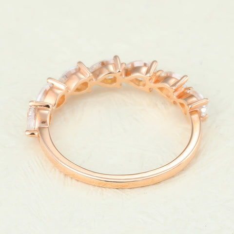 1.40 CT Pear Shaped Moissanite Half Eternity Wedding Band 5 1.40 CT Pear Shaped Moissanite Half Eternity Wedding Band 5