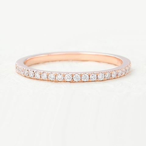 0.14 CT Round Shaped Moissanite Half Eternity Wedding Band 1 0.14 CT Round Shaped Moissanite Half Eternity Wedding Band 1