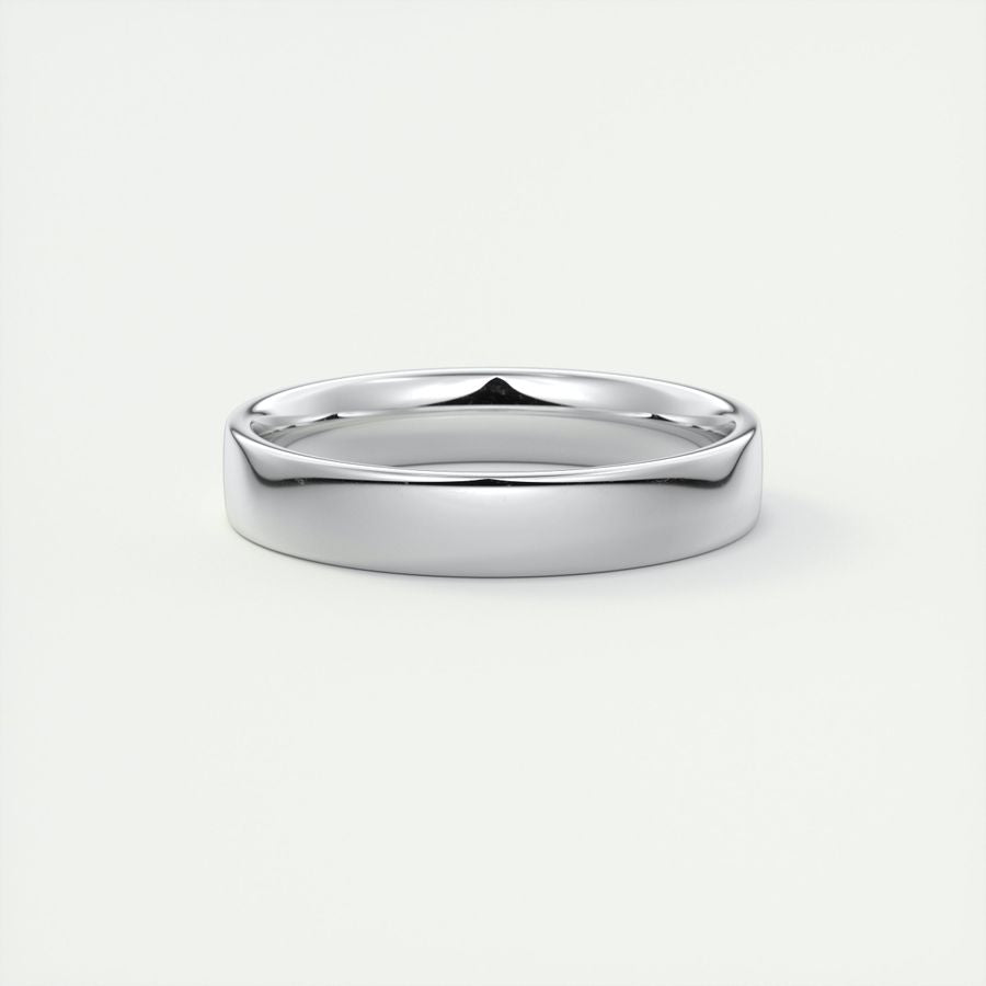 Polished Finish Regular White Gold Men's Band 1 Polished Finish Regular White Gold Men's Band 1