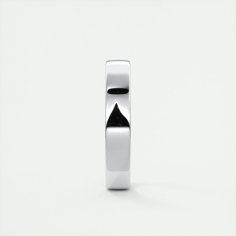 Polished Finish Regular White Gold Men's Band 4 Polished Finish Regular White Gold Men's Band 4