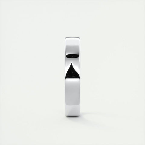 Polished Finish Regular White Gold Men's Band 4 Polished Finish Regular White Gold Men's Band 4
