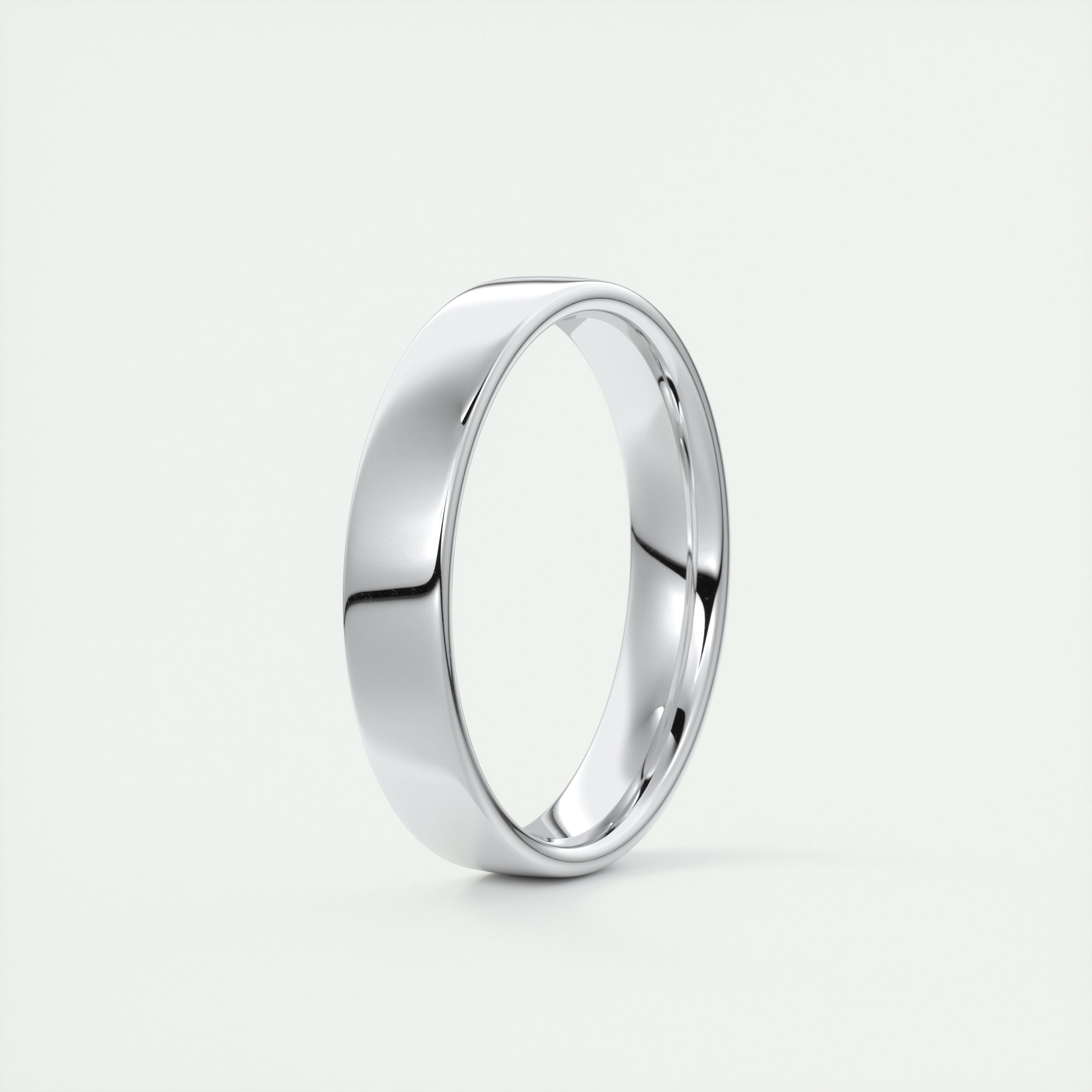 Polished Finish Regular White Gold Men's Band 3 Polished Finish Regular White Gold Men's Band 3