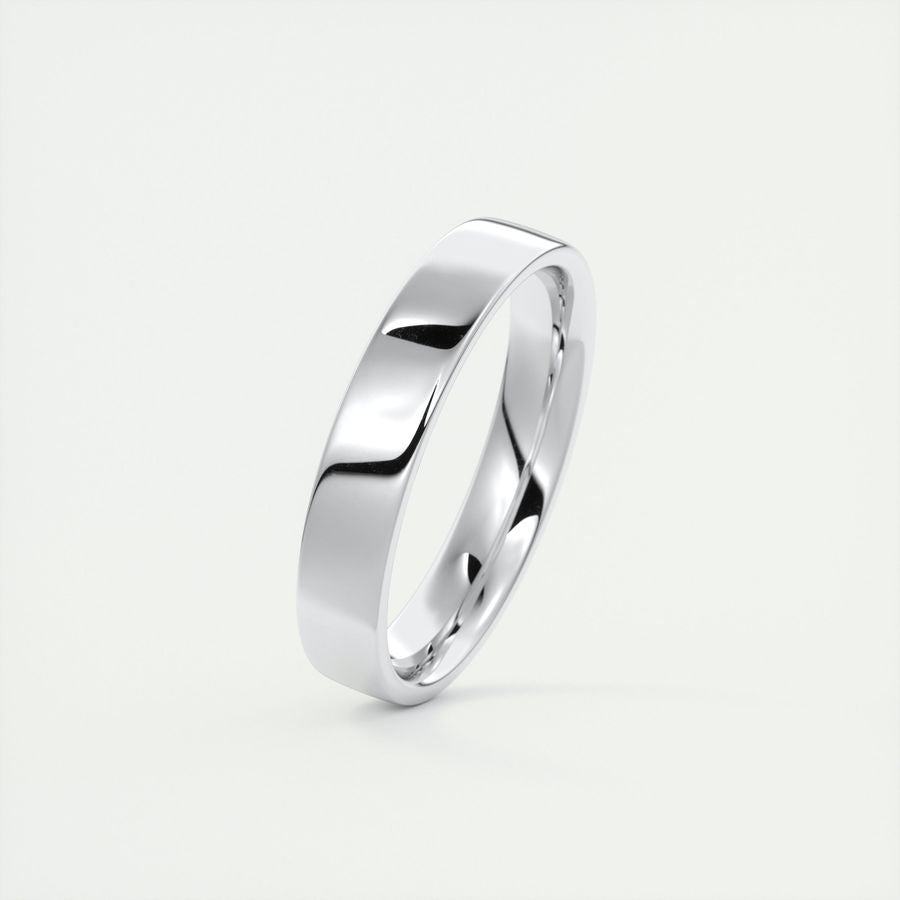 Polished Finish Regular White Gold Men's Band 9 Polished Finish Regular White Gold Men's Band 9