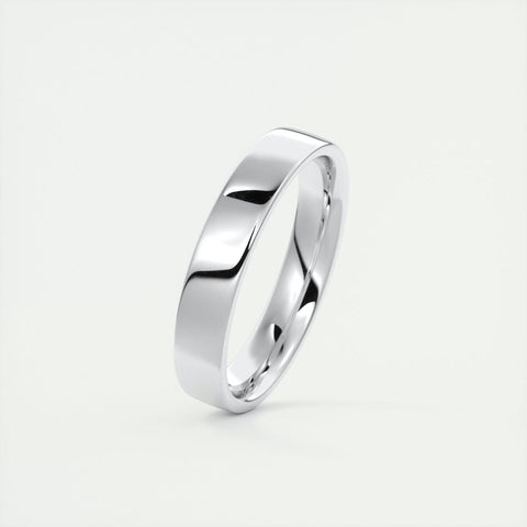 Polished Finish Regular White Gold Men's Band 9 Polished Finish Regular White Gold Men's Band 9