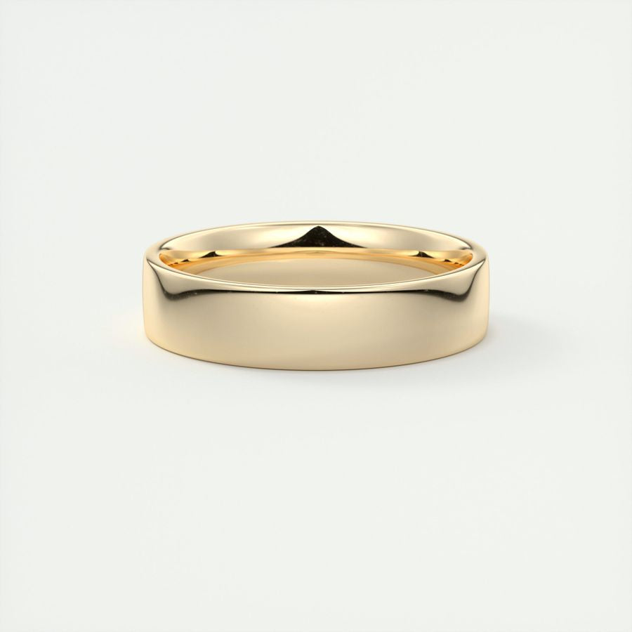Polished Finish Regular Yellow Gold Men's Band 5 Polished Finish Regular Yellow Gold Men's Band 5