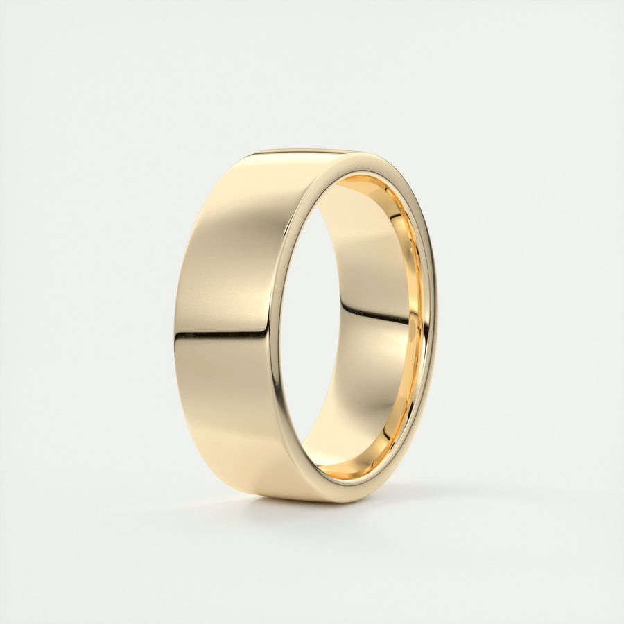 Polished Finish Classic Yellow Gold Men's Band 3 Polished Finish Classic Yellow Gold Men's Band 3