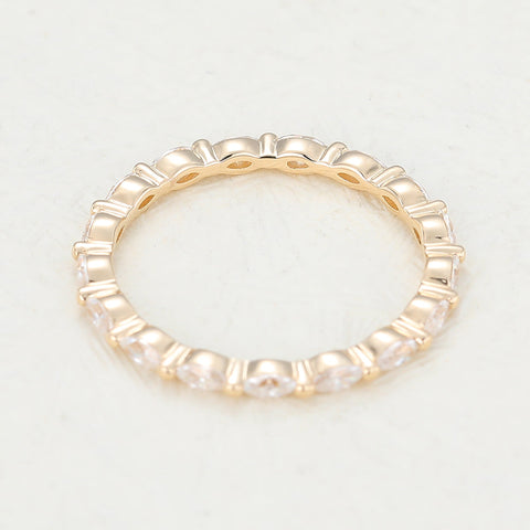 1.44 CT Marquise Shaped Moissanite Full Eternity Wedding Band 4 1.44 CT Marquise Shaped Moissanite Full Eternity Wedding Band 4