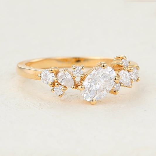 Oval Cluster Lab-Grown Diamond Engagement Ring
