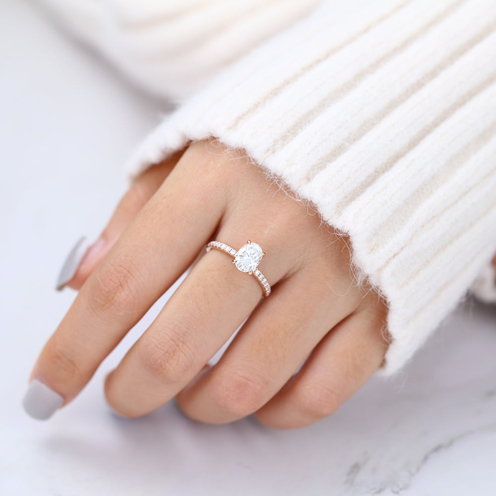 Oval Pave Lab-Grown Diamond Engagement Ring