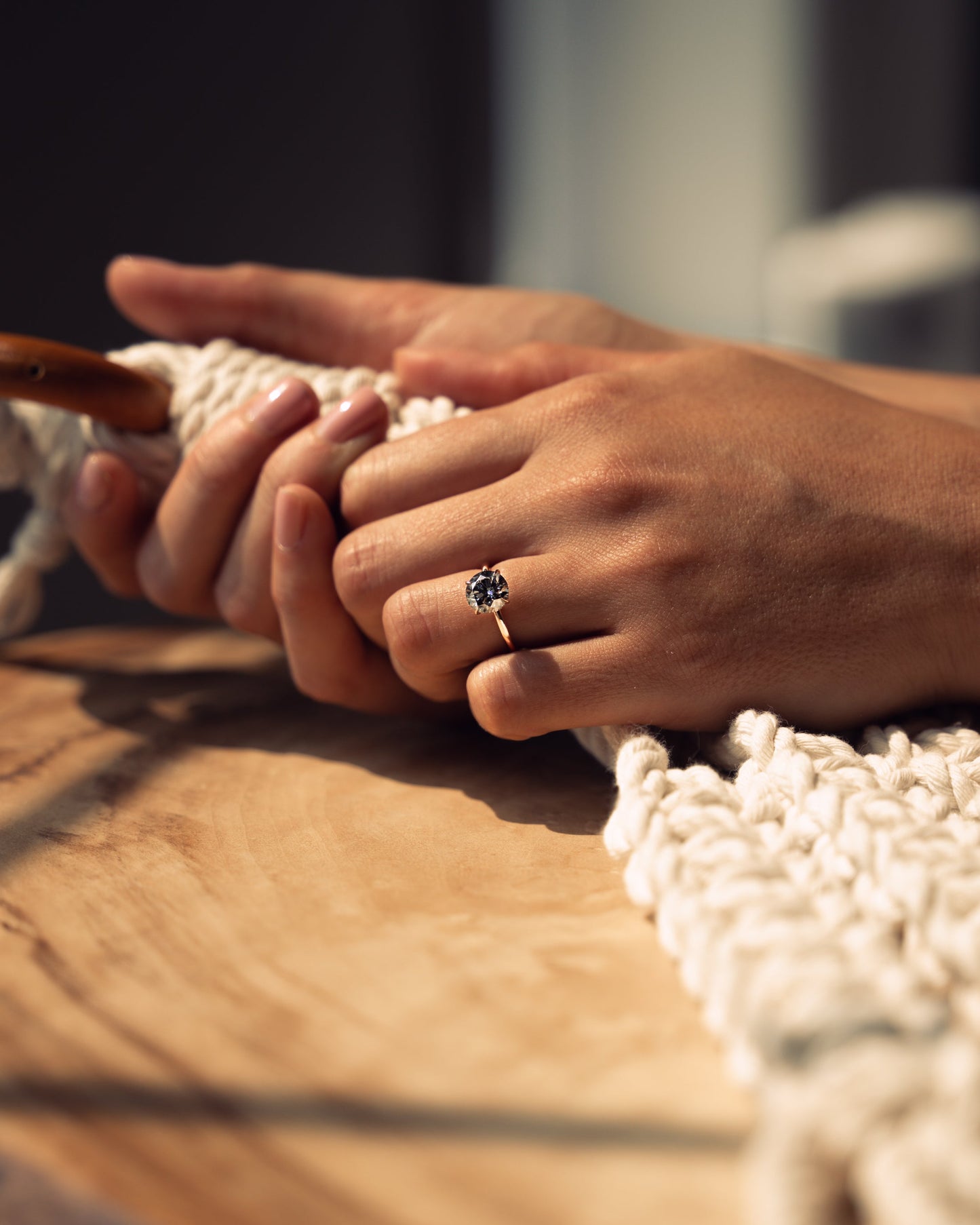 1.60 CT Round Cut Lab Grown Diamond Engagement Ring With Hidden Halo Setting