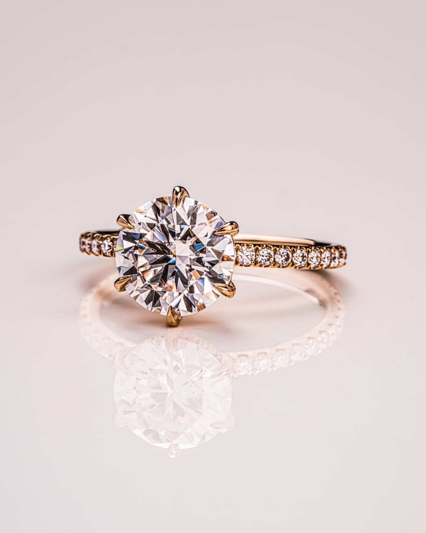 2.75 CT Round Cut Hidden Halo & Pave Setting Lab Grown Diamond Engagement Ring