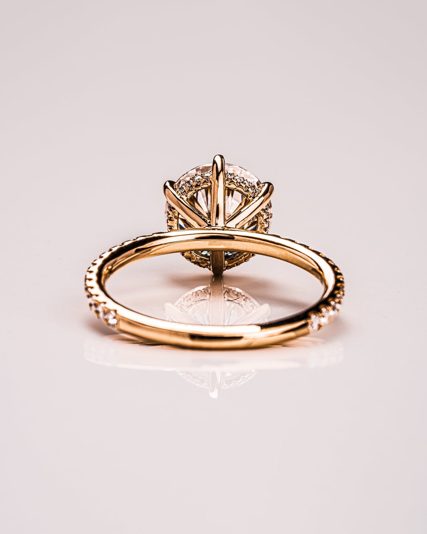 2.75 CT Round Cut Hidden Halo & Pave Setting Lab Grown Diamond Engagement Ring