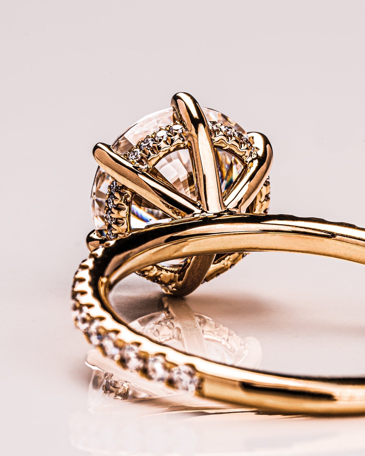 2.75 CT Round Cut Hidden Halo & Pave Setting Lab Grown Diamond Engagement Ring