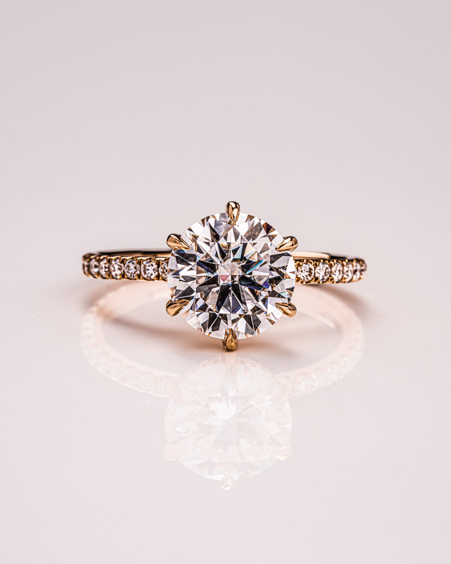 2.75 CT Round Cut Hidden Halo & Pave Setting Lab Grown Diamond Engagement Ring