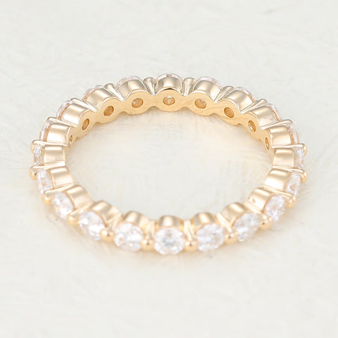 1.22 CT Round Shaped Moissanite Full Eternity Wedding Band 4 1.22 CT Round Shaped Moissanite Full Eternity Wedding Band 4