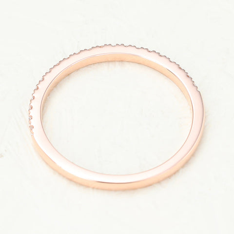 0.14 CT Round Shaped Moissanite Half Eternity Wedding Band 4 0.14 CT Round Shaped Moissanite Half Eternity Wedding Band 4
