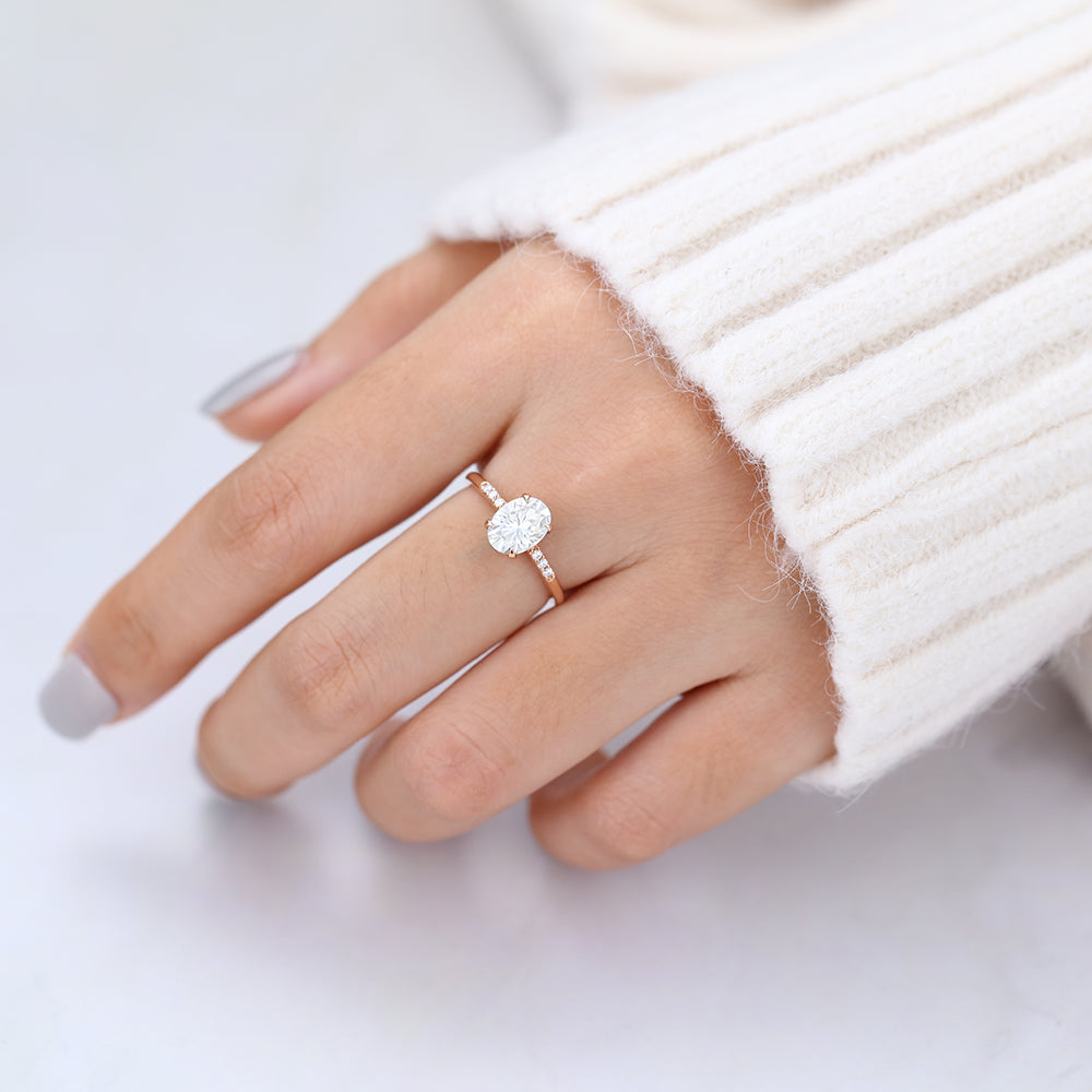 Oval Pave Lab-Grown Diamond Engagement Ring