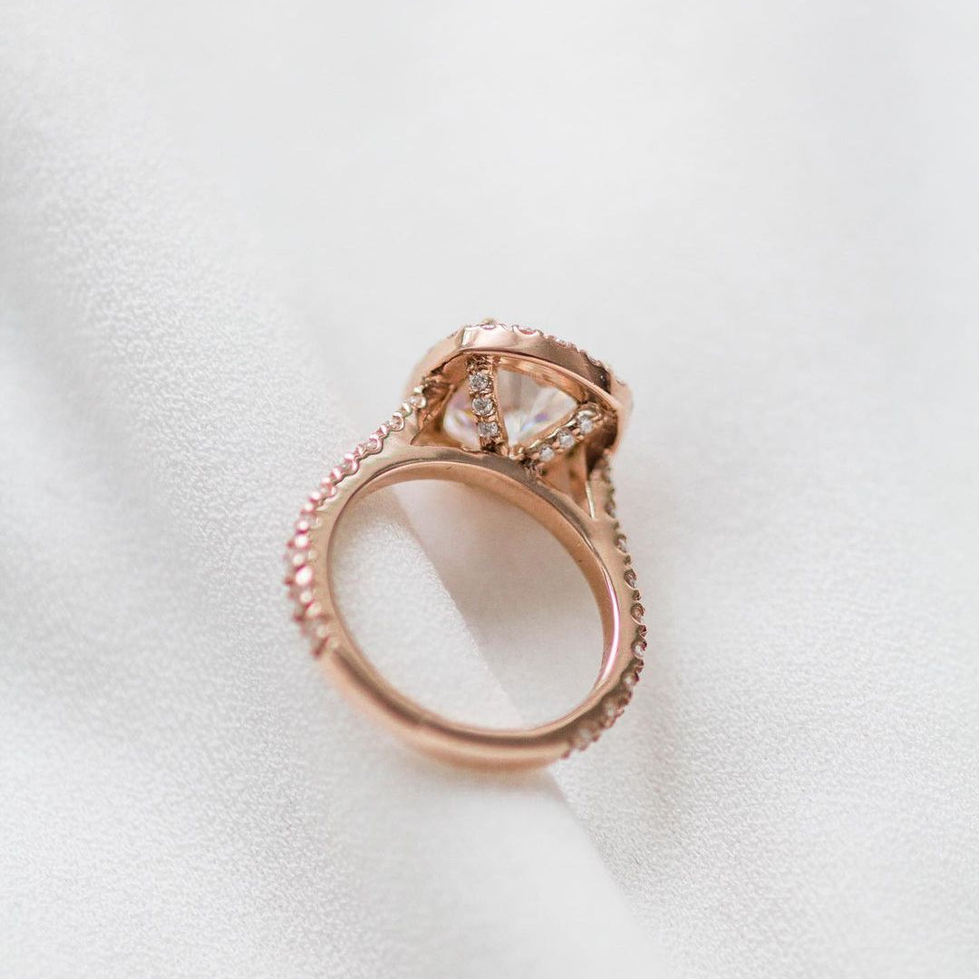 Cushion Halo & Pave Lab Grown Diamond Engagement Ring