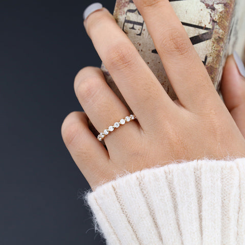 1.22 CT Round Shaped Moissanite Full Eternity Wedding Band 6 1.22 CT Round Shaped Moissanite Full Eternity Wedding Band 6