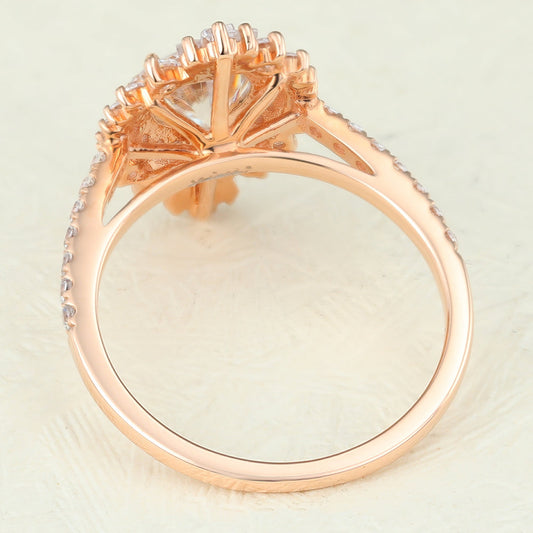 Round Cluster Lab-Grown Diamond Engagement Ring