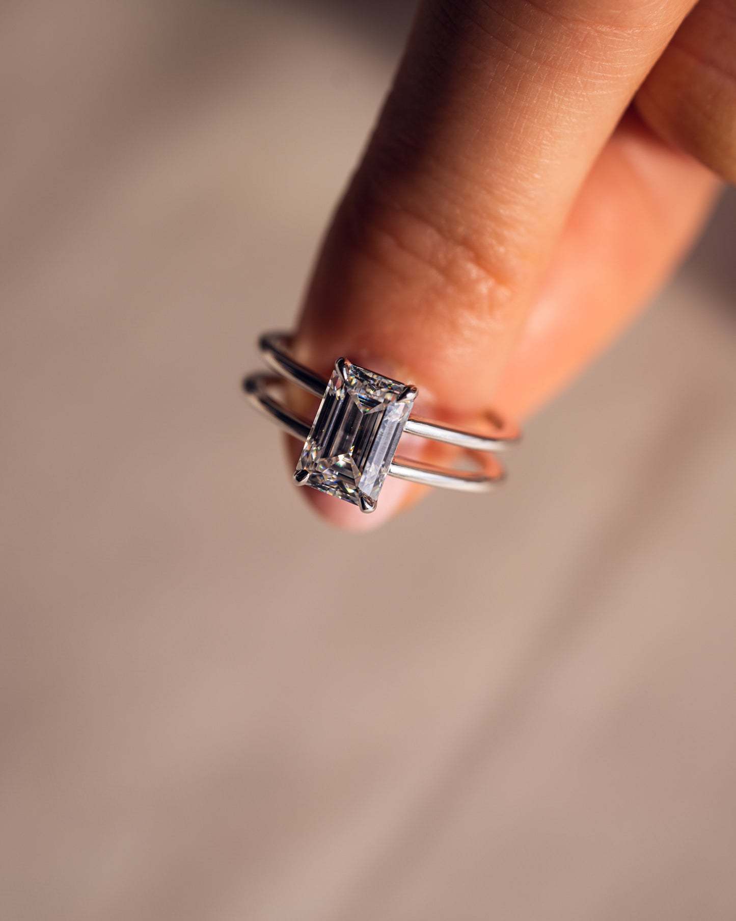 2.30 CT Emerald Cut Solitaire Lab Grown Diamond Engagement Ring