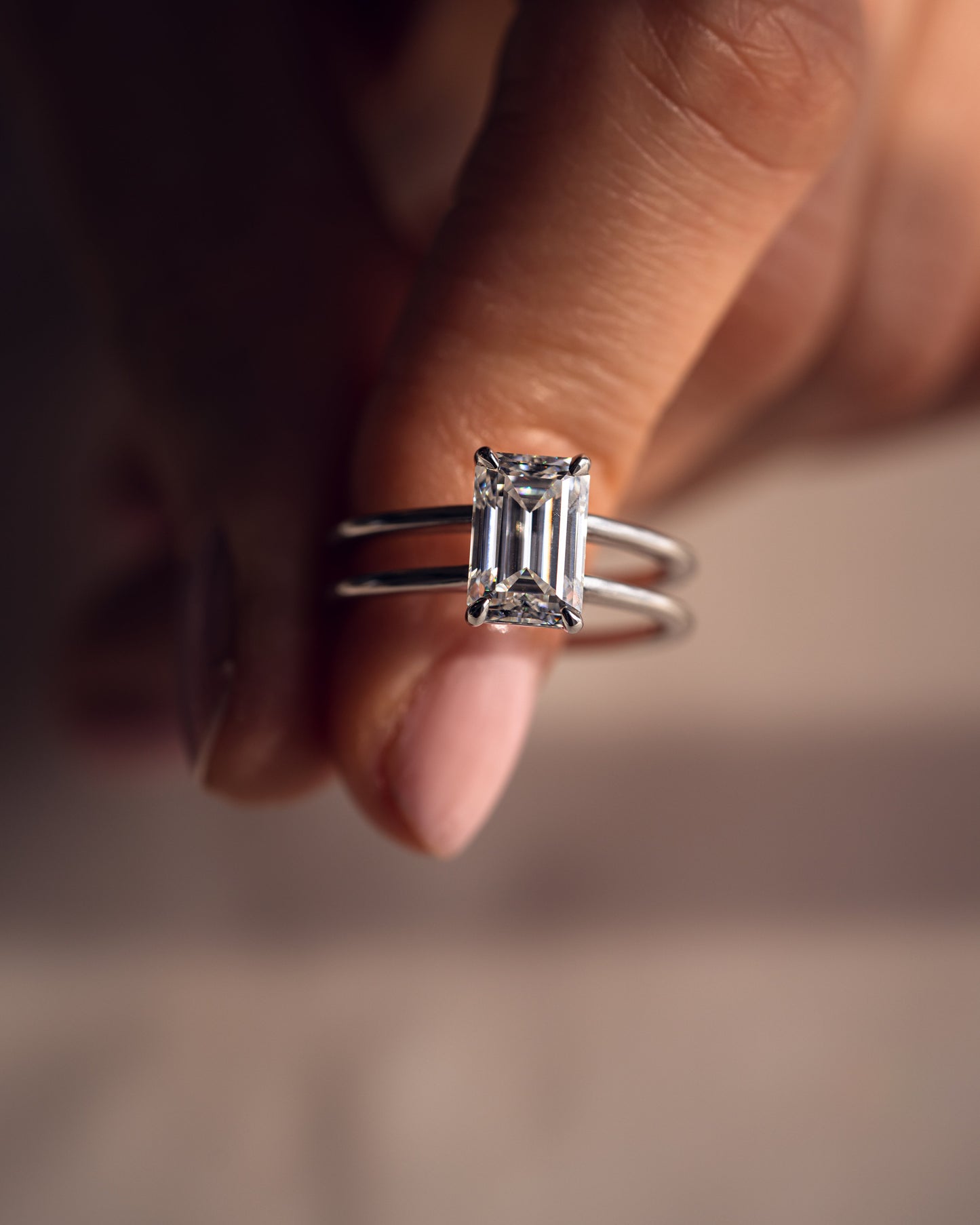 2.30 CT Emerald Cut Solitaire Lab Grown Diamond Engagement Ring